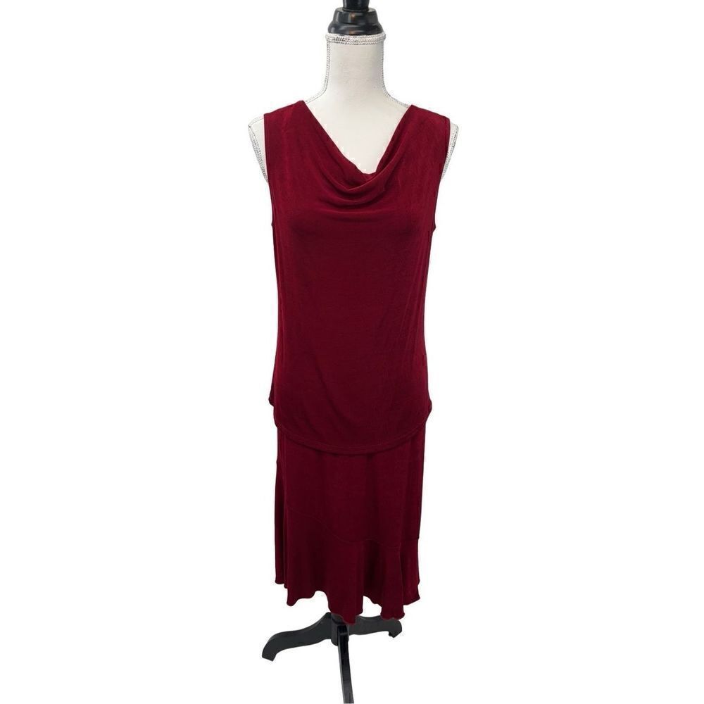 Cittknit Red sleeveless top with midi skirt